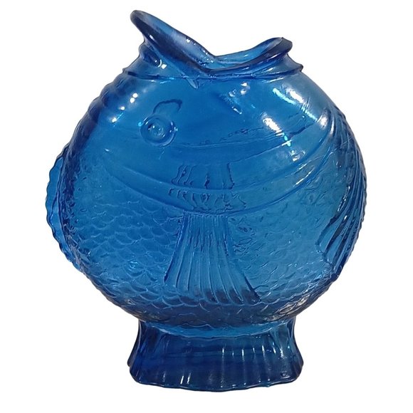 Made In Spain Accents Vintage 95 X 8 Cobalt Blue Fish Vase Made In